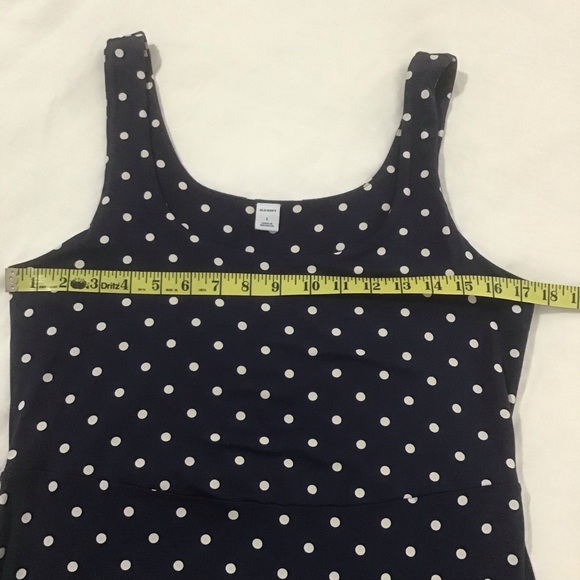 Old Navy Fit & Flare Navy Blue w/White Polka Dots Dress, Size L - Picture 5 of 10